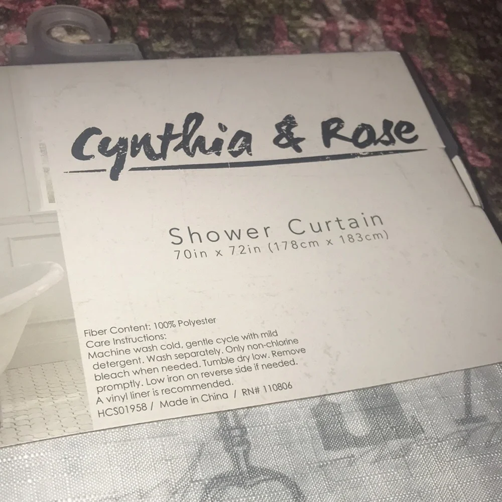 NWT rose and butterflies shower curtain